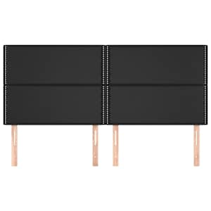 vidaXL Kopfteil Schwarz 160x5x118/128 cm Kunstleder