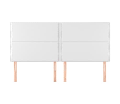 vidaXL Tăblie de pat albă 160x5x118/128 cm piele ecologică