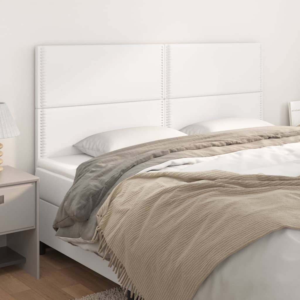 vidaXL Kopfteile 4 Stk. Weiß 80x5x78/88 cm Kunstleder
