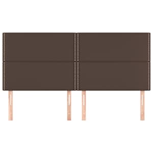 Čelo postele hnědé 160x5x118/128 cm umělá kůže - obrázek 3