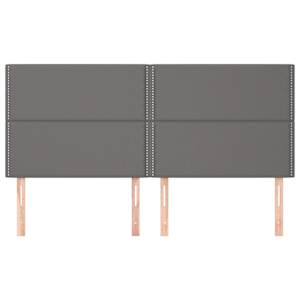 vidaXL Табла за легло, сива, 160x5x118/128 см, изкуствена кожа