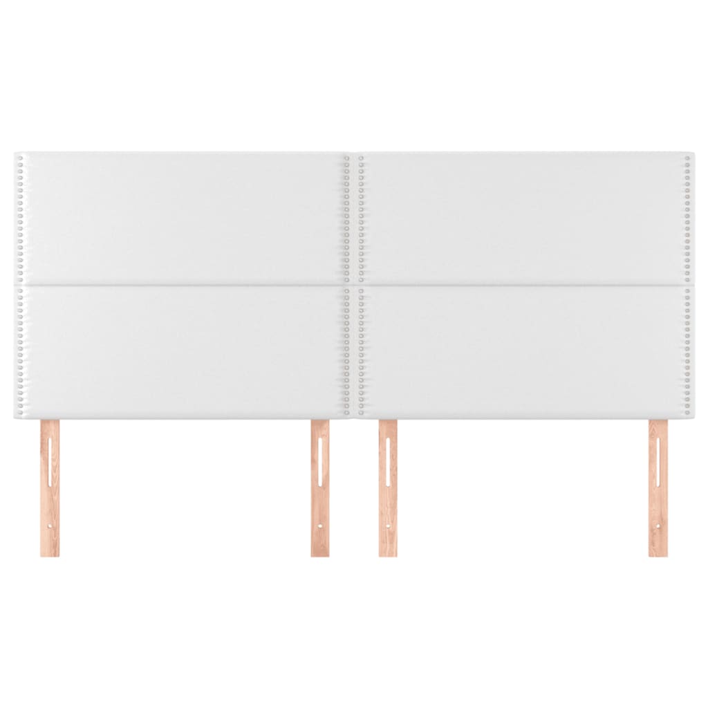 vidaXL Hoofdborden 4 st 100x5x78/88 cm kunstleer wit afbeelding