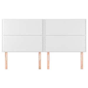 Čelo postele bílé 200 x 5 x 118/128 cm umělá kůže - obrázek 3