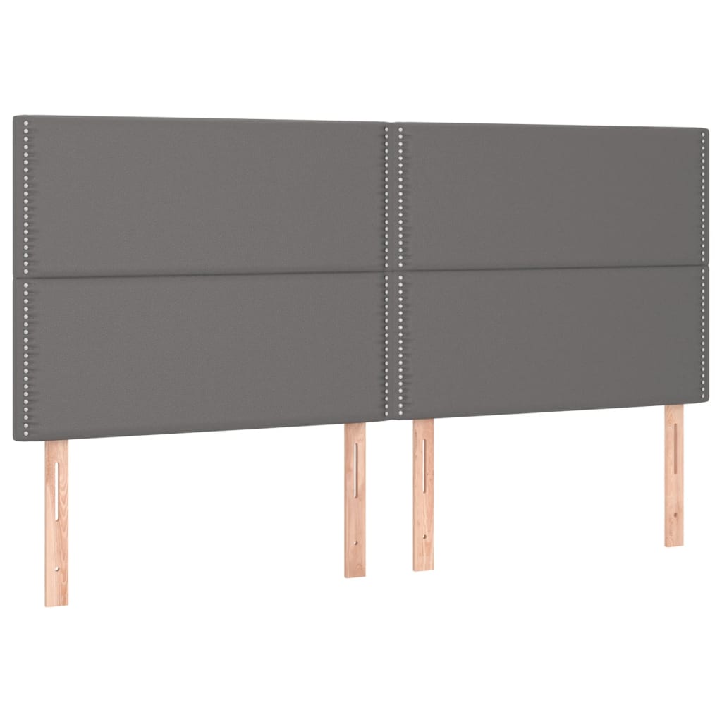 vidaXL Čelo postele 4 ks šedé 100x5x78/88 cm umělá kůže