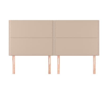 vidaXL Tăblie de pat Cappuccino 200x5x118/128 cm piele ecologică