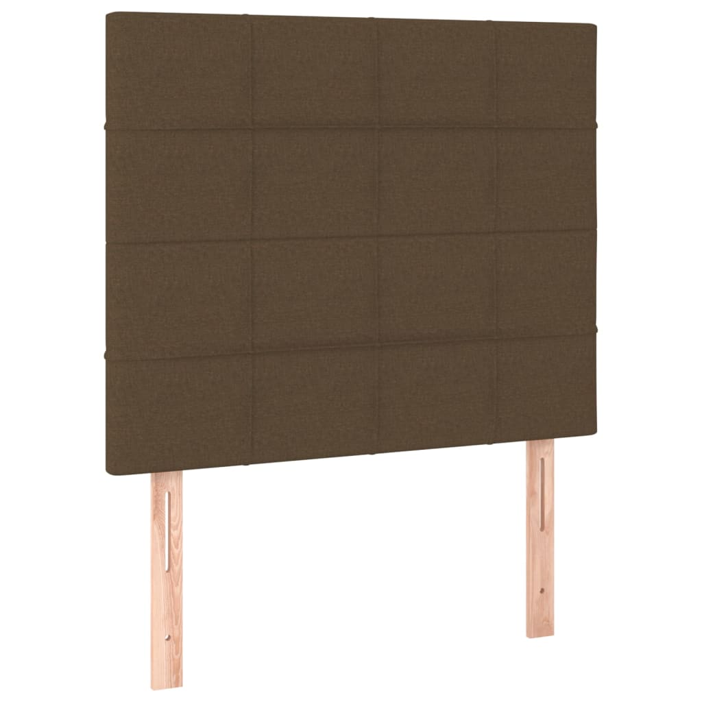 vidaXL Čelo postele 2 ks tmavě hnědé 80 x 5 x 78/88 cm textil