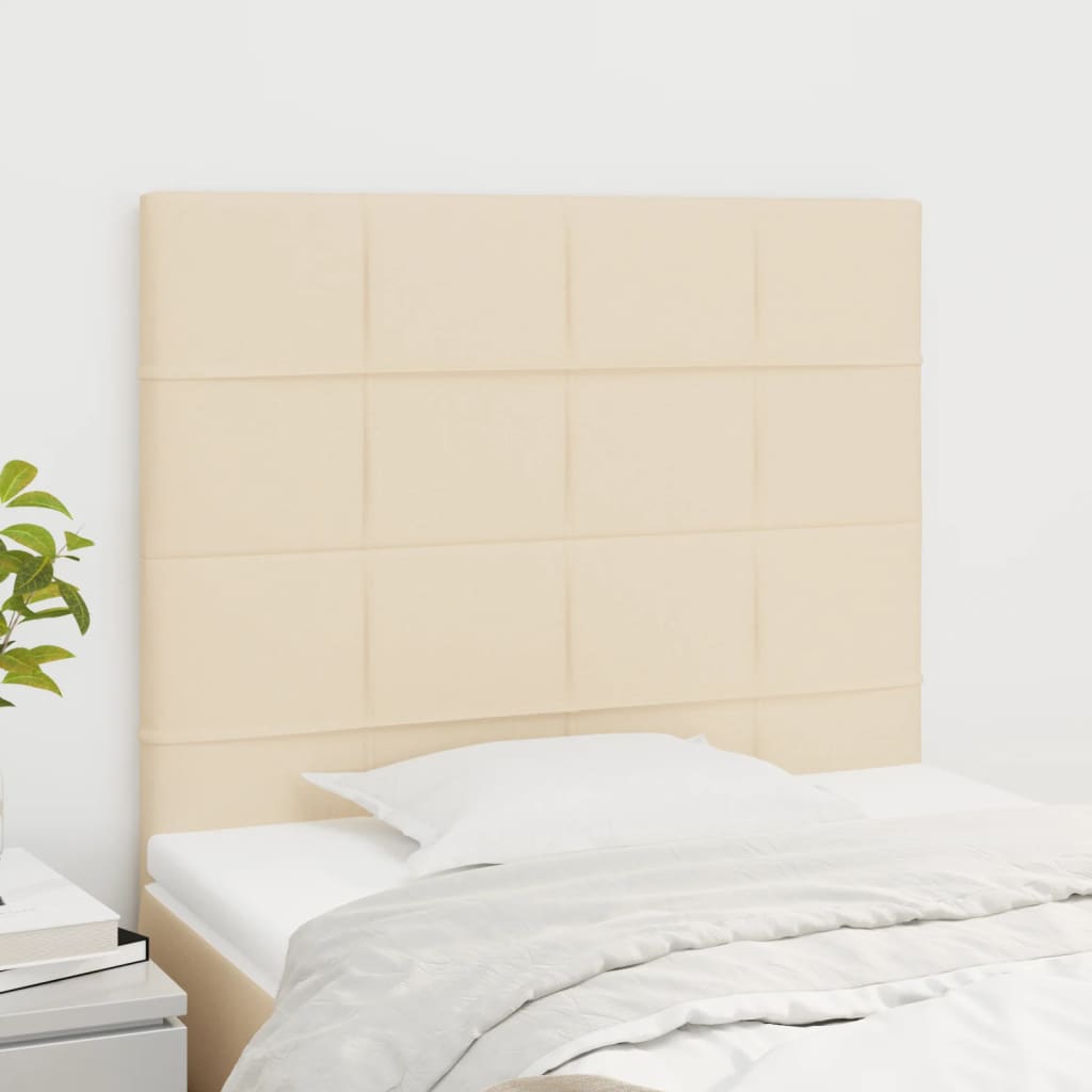 vidaXL Tăblii de pat, 2 buc, crem, 80x5x78/88 cm, textil