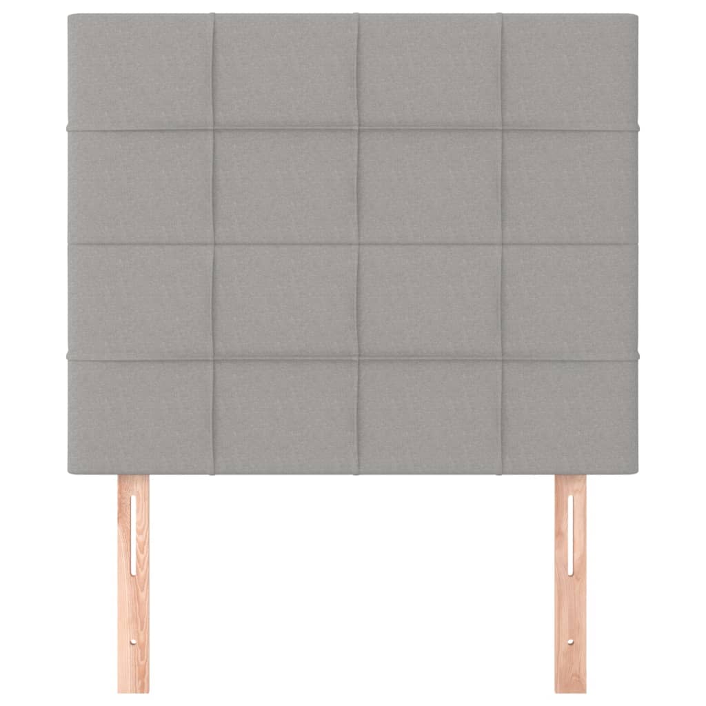 vidaXL Hoofdborden 2 st 90x5x78/88 cm stof lichtgrijs afbeelding