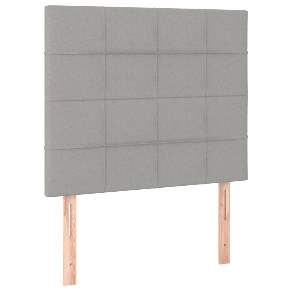 vidaXL Čelo postele světle šedé 100x5x118/128 cm látkové
