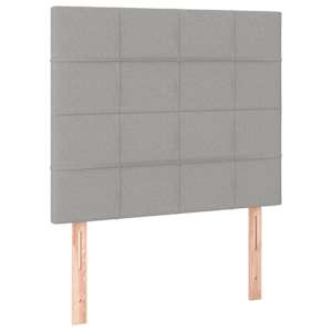 Čelo postele světle šedé 100x5x118/128 cm látkové - obrázek 2