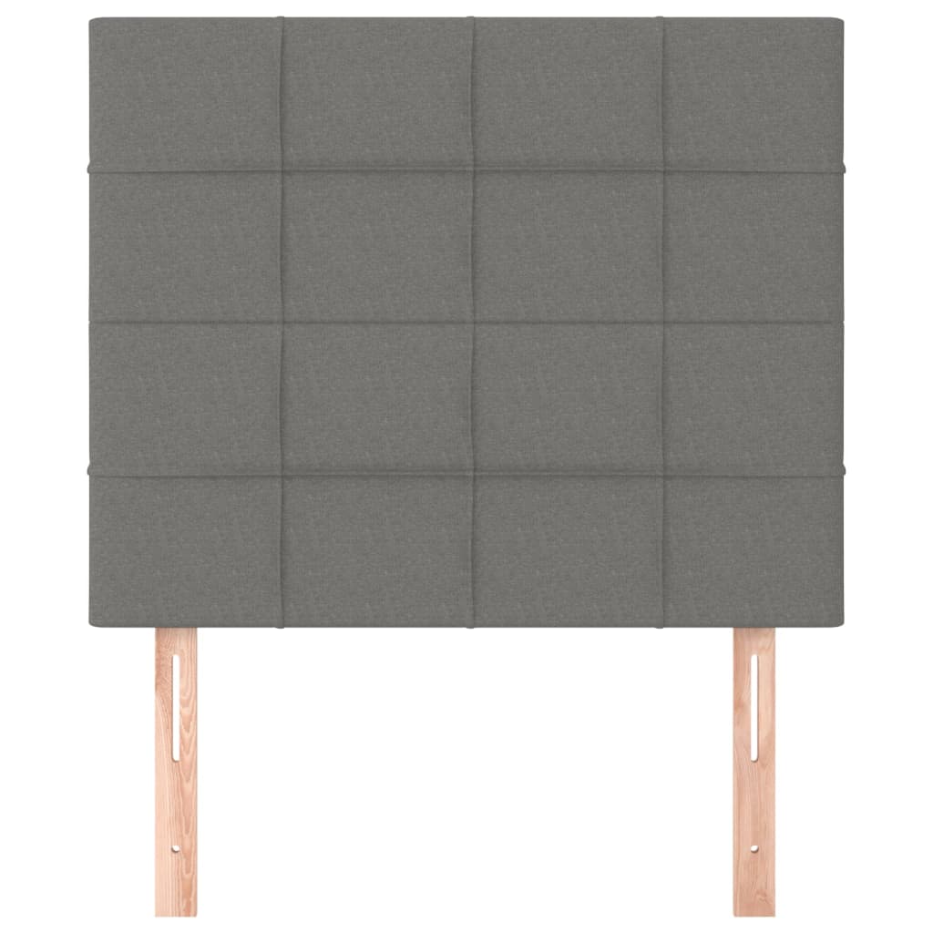 vidaXL Hoofdborden 2 st 100x5x78/88 cm stof donkergrijs afbeelding