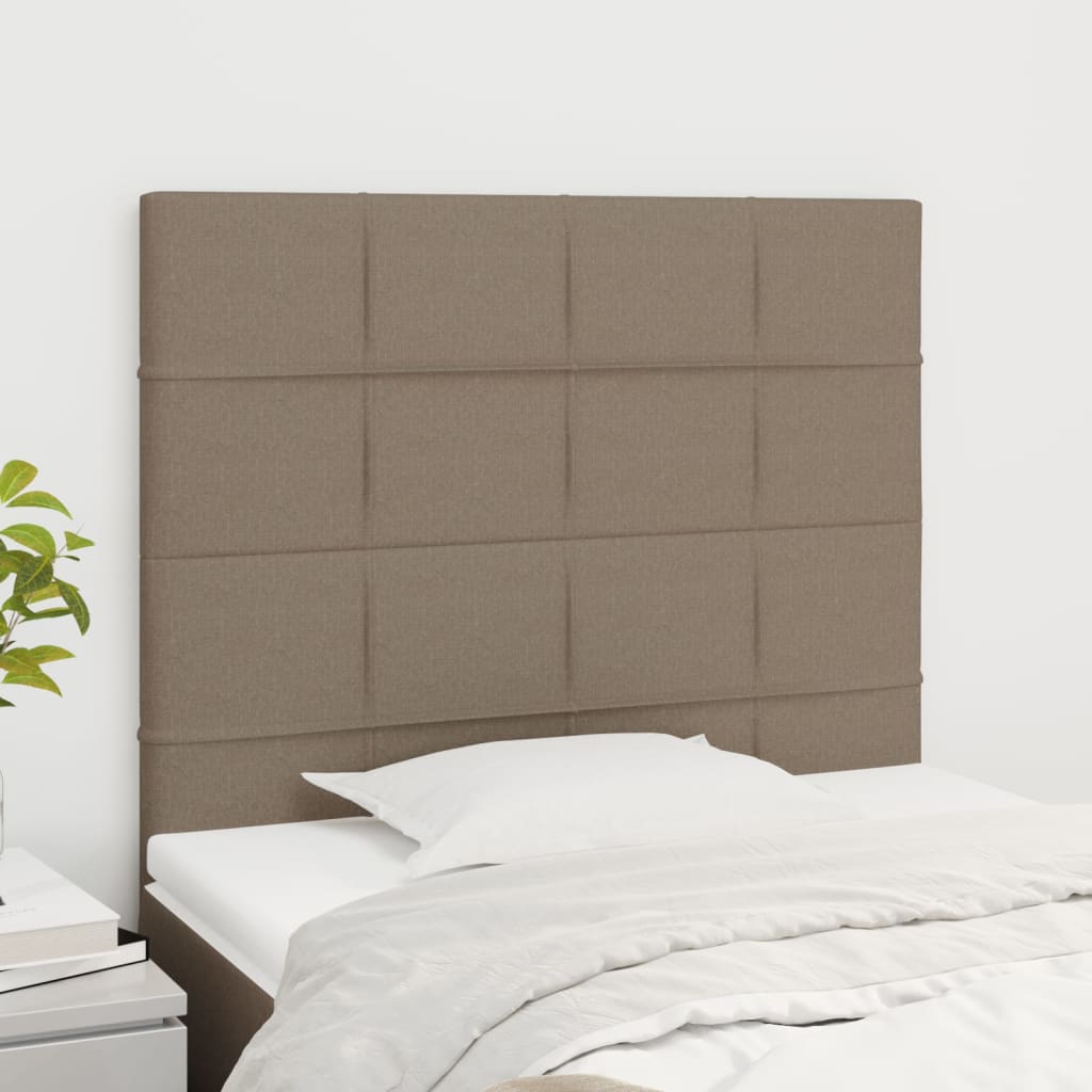 vidaXL Tăblii de pat, 2 buc, gri taupe, 100x5x78/88 cm, textil