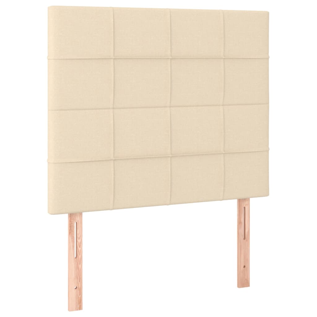 vidaXL Čelo postele 2 ks krémové 100x5x78/88 cm textil