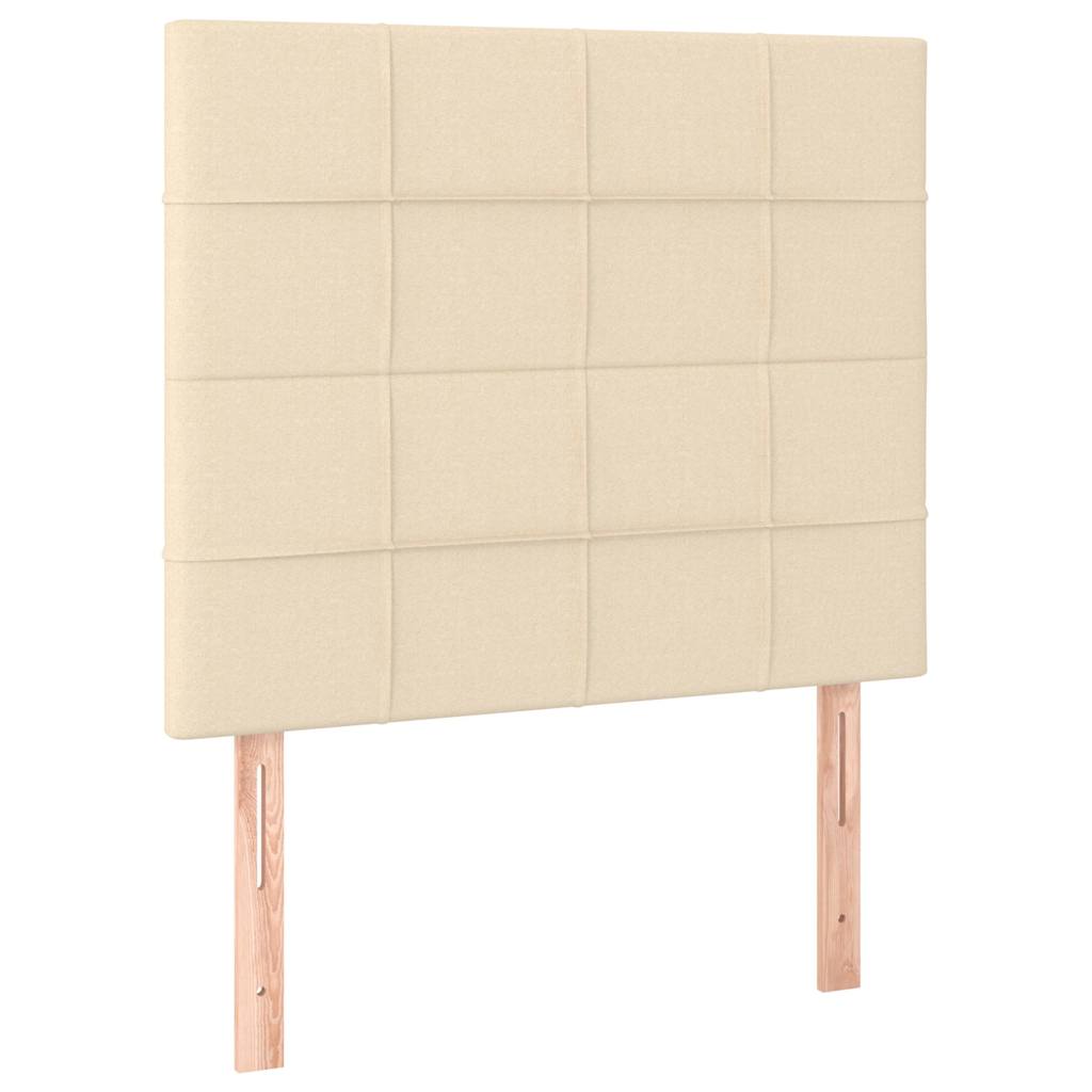 vidaXL Tăblie de pat crem 100x5x118/128 cm, material textil