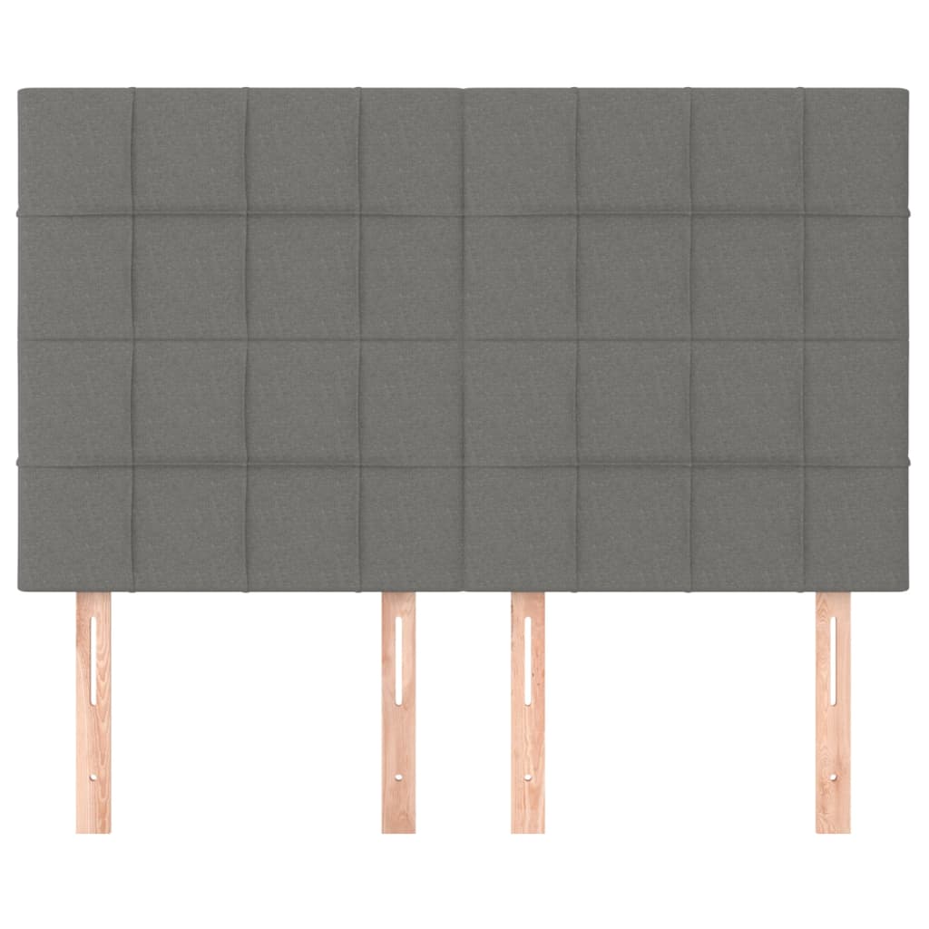 vidaXL Hoofdborden 4 st 72x5x78/88 cm stof donkergrijs afbeelding