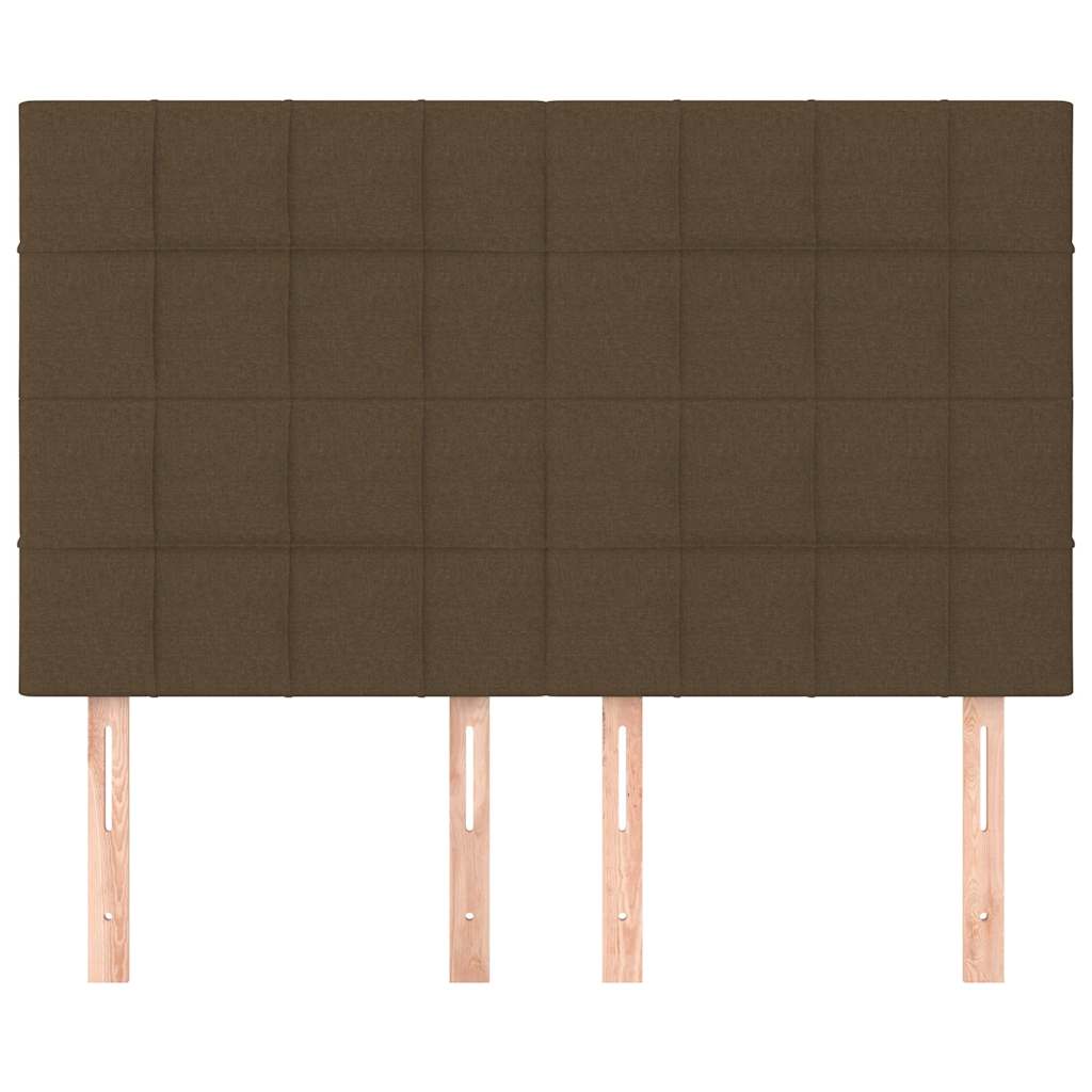 vidaXL Hoofdbord donkerbruin 144x5x118/128 cm stof bruin, foto 2