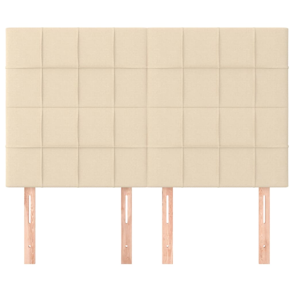 vidaXL Hoofdborden 4 st 72x5x78/88 cm stof crèmekleurig afbeelding