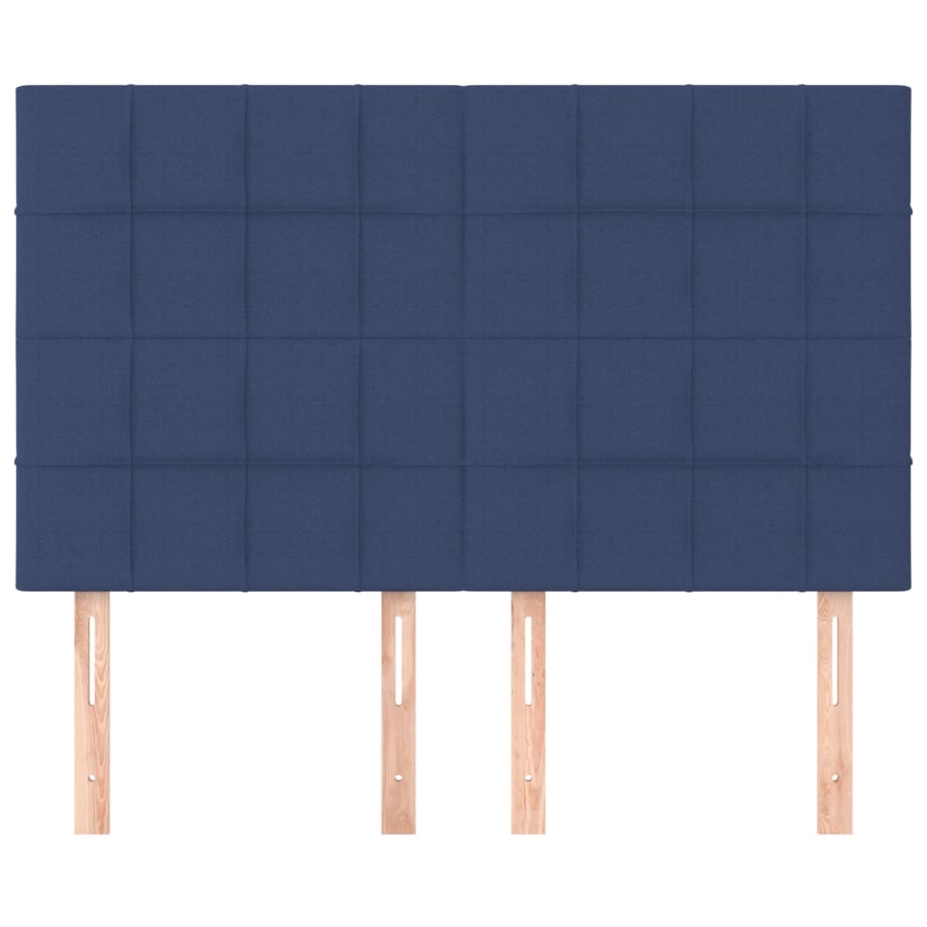 vidaXL Hoofdborden 4 st 72x5x78/88 cm stof blauw afbeelding