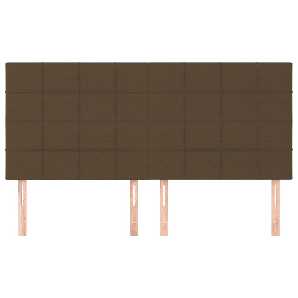 vidaXL Hoofdborden 4 st 80x5x78/88 cm stof donkerbruin afbeelding