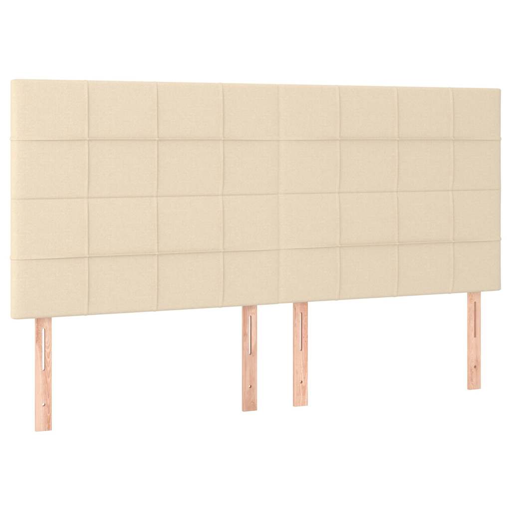 vidaXL Čelo postele krémové 160x5x118/128 cm látkové