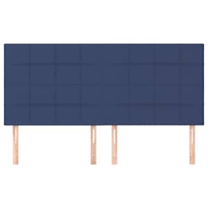Čelo postele modré 160x5x118/128 cm látkové - obrázek 3