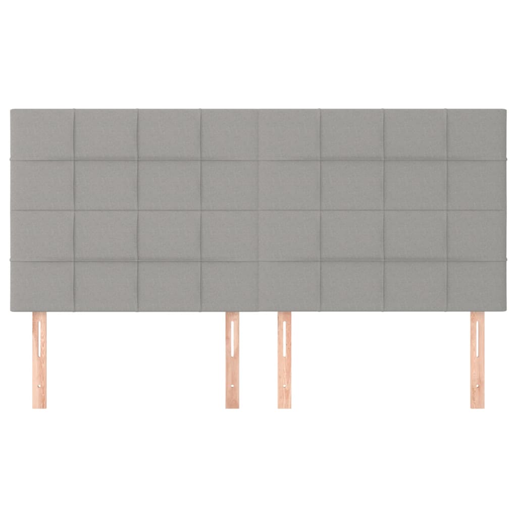 vidaXL Hoofdborden 4 st 90x5x78/88 cm stof lichtgrijs afbeelding