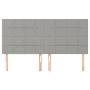 Čelo postele světle šedé 180x5x118/128 cm látkové - obrázek 3