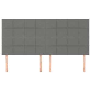 Čelo postele tmavě šedé 180x5x118/128 cm látkové - obrázek 3