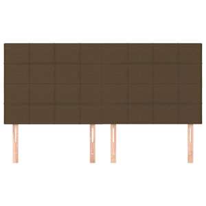Čelo postele tmavě hnědé 180x5x118/128 cm látkové - obrázek 3