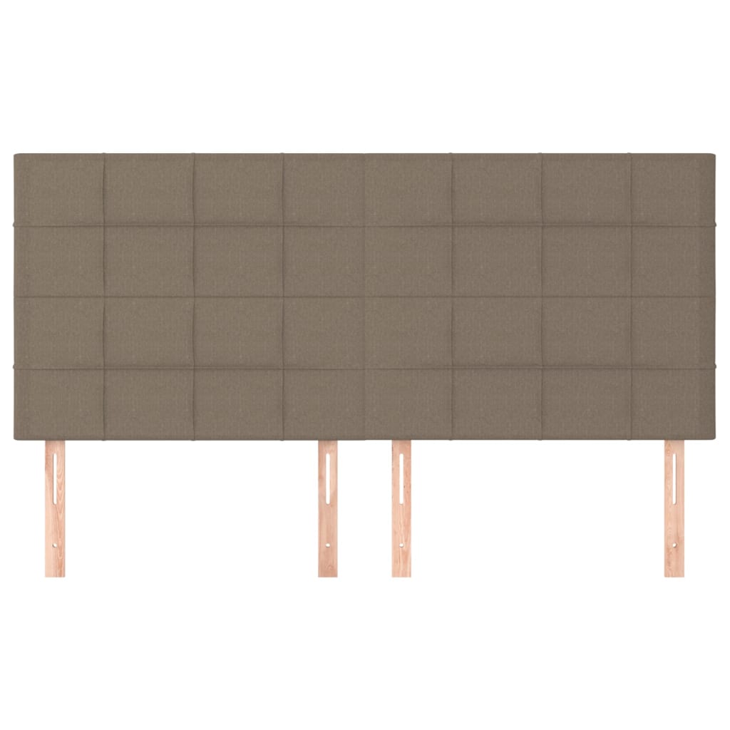 vidaXL Hoofdborden 4 st 90x5x78/88 cm stof taupe afbeelding