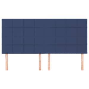 Čelo postele modré 180x5x118/128 cm látkové - obrázek 3