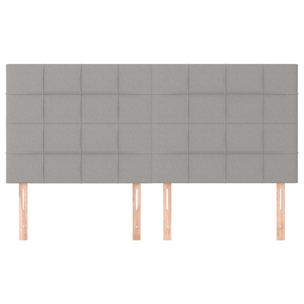 vidaXL Hoofdbord lichtgrijs 200x5x118/128 cm stof grijs, foto 2