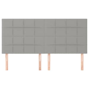 Čelo postele světle šedé 200 x 5 x 118/128 cm látkové - obrázek 3