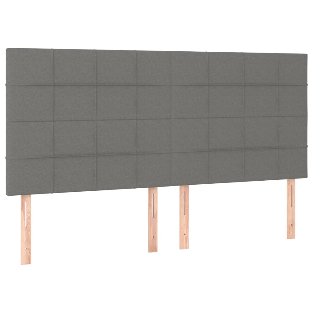 vidaXL ÄŚelo postele 4 ks tmavÄ› ĹˇedĂ© 100 x 5 x 78/88 cm samet
