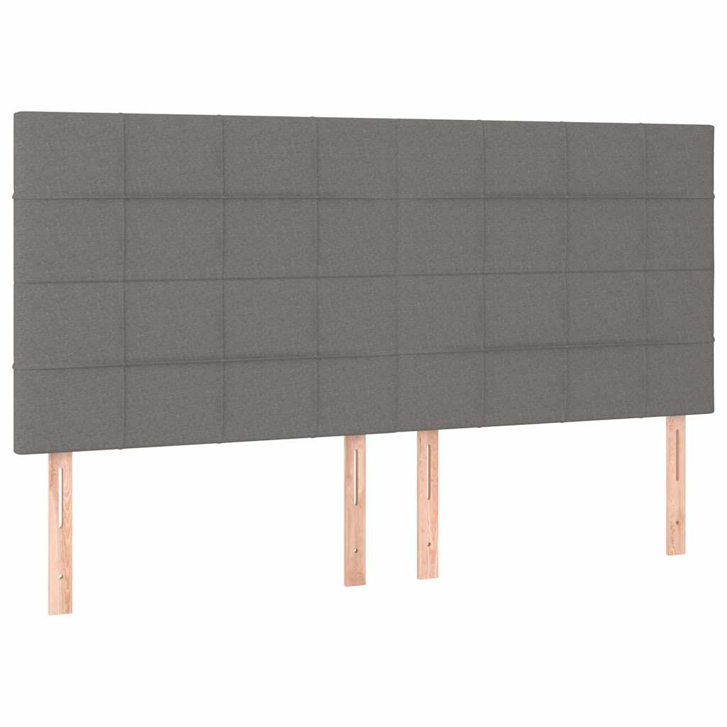 vidaXL Čelo postele tmavě šedé 200 x 5 x 118/128 cm látkové