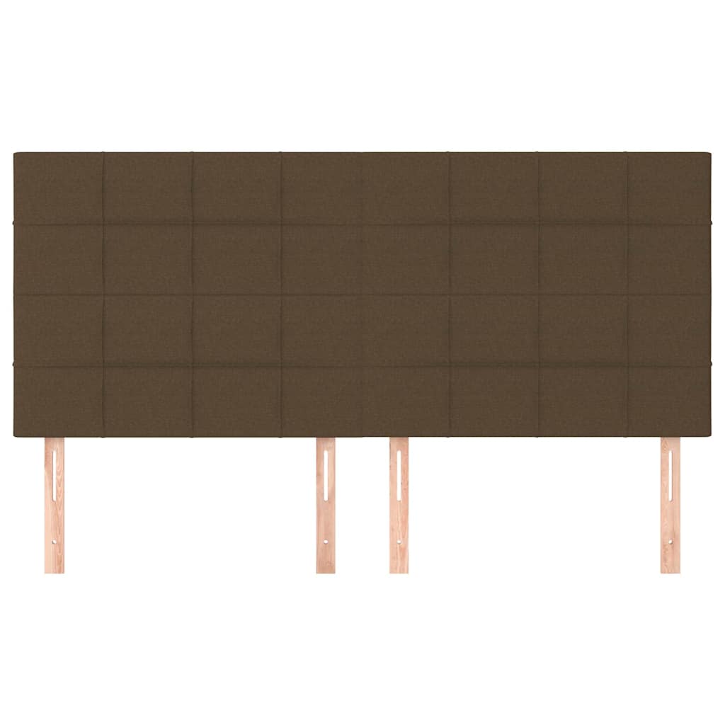 vidaXL Hoofdbord donkerbruin 200x5x118/128 cm stof bruin, foto 2