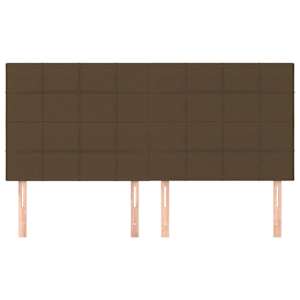Čelo postele tmavě hnědé 200 x 5 x 118/128 cm látkové - obrázek 3