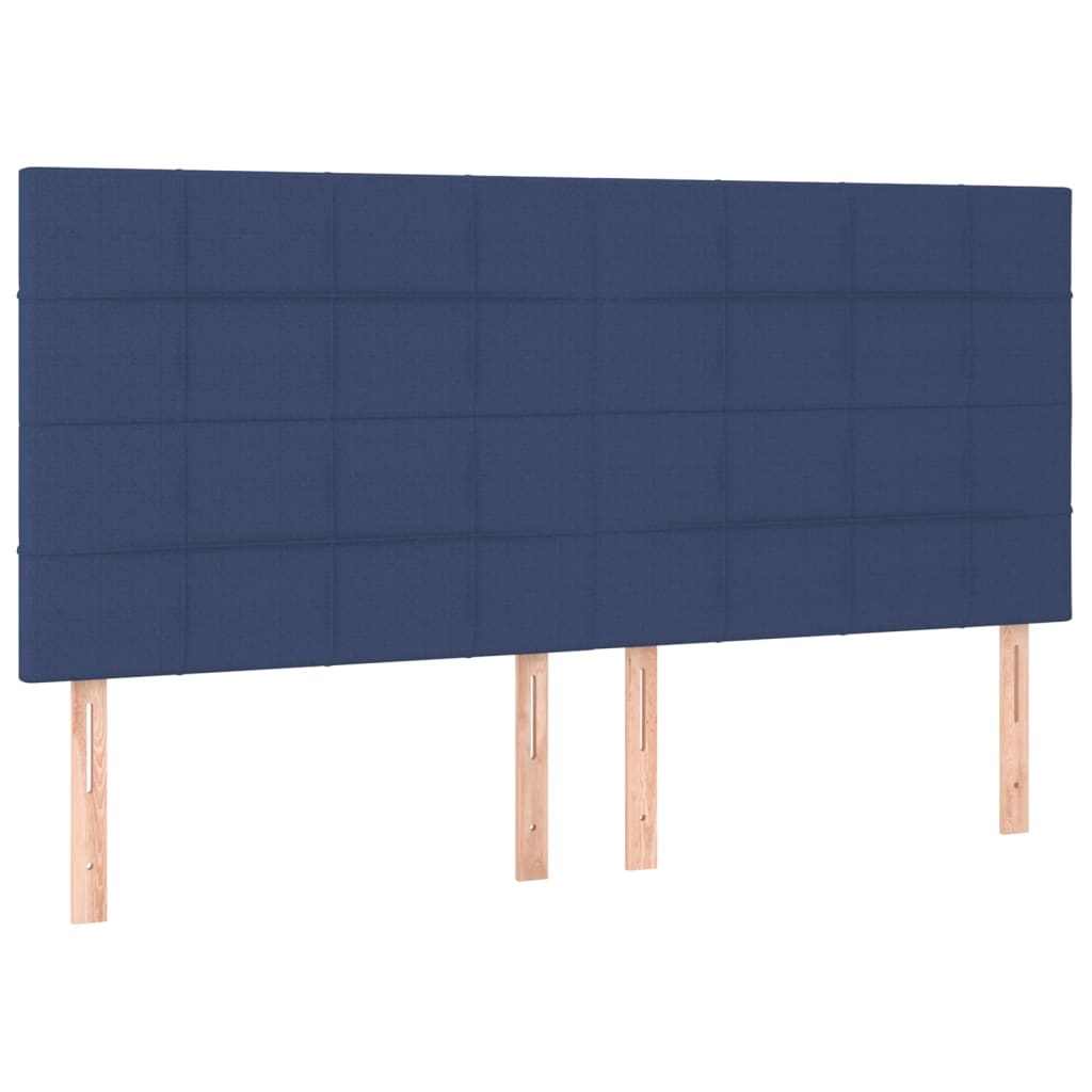vidaXL ÄŚelo postele 4 ks modrĂ© 100x5x78/88 cm textil