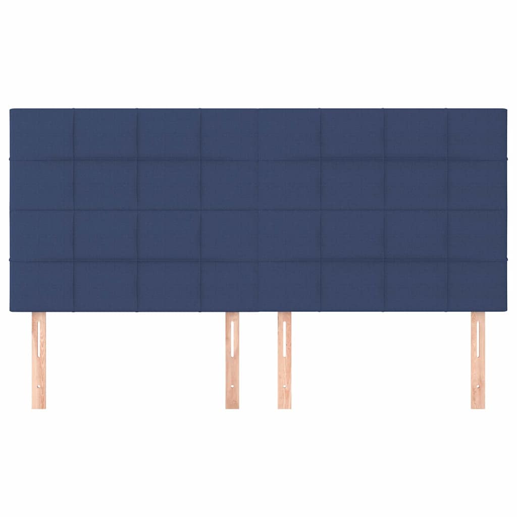 vidaXL Hoofdbord blauw 200x5x118/128 cm stof, foto 2