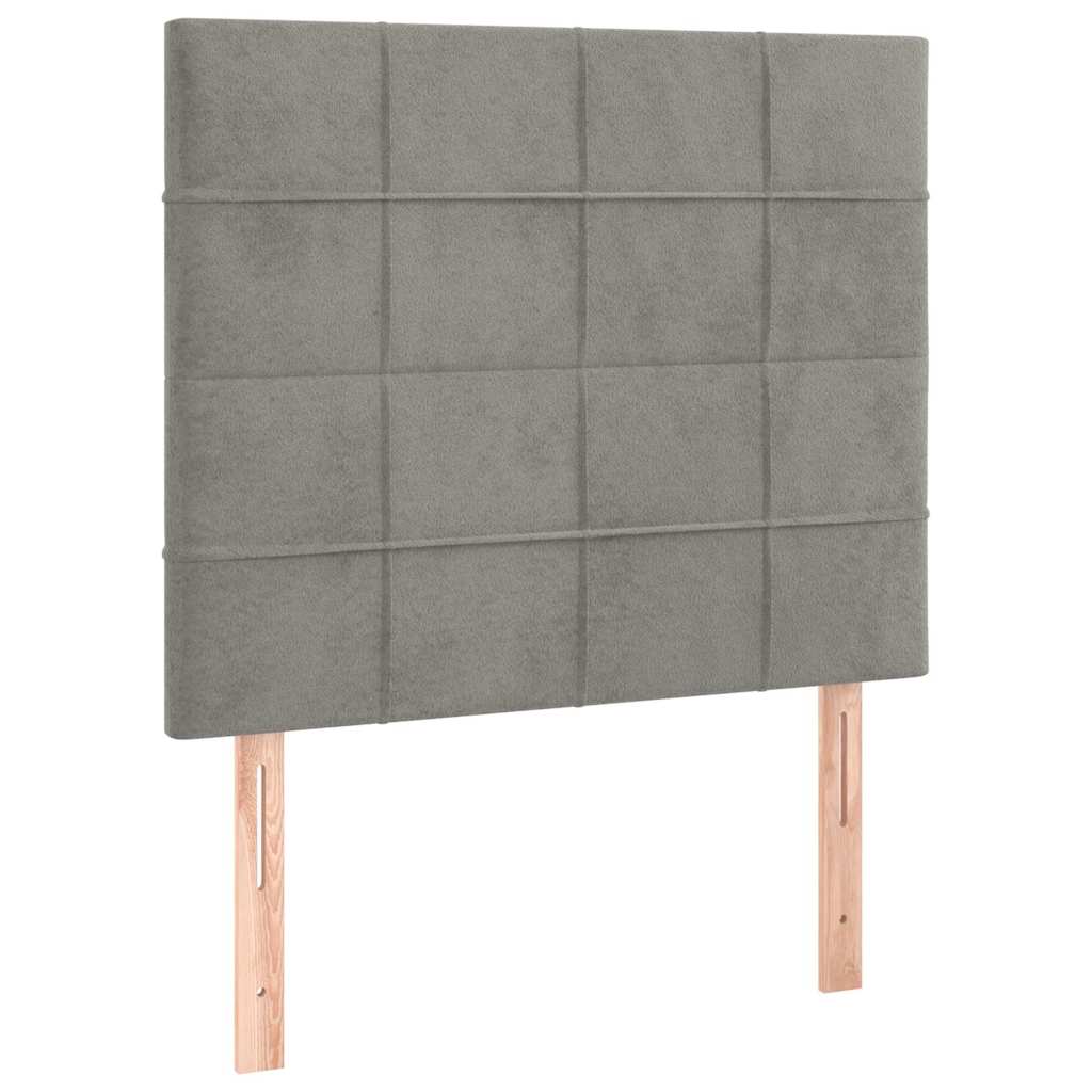 vidaXL Čelo postele světle šedé 80x5x118/128 cm sametové