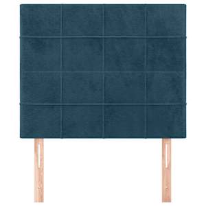 Čelo postele tmavě modré 80x5x118/128 cm sametové - obrázek 3