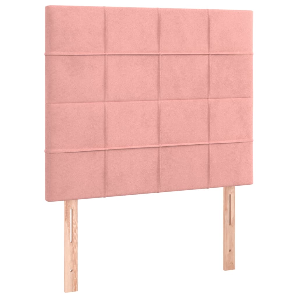 vidaXL Čelo postele 2 ks růžové 80 x 5 x 78/88 cm samet