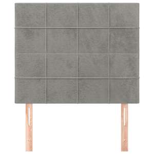 Čelo postele světle šedé 90x5x118/128 cm sametové - obrázek 3
