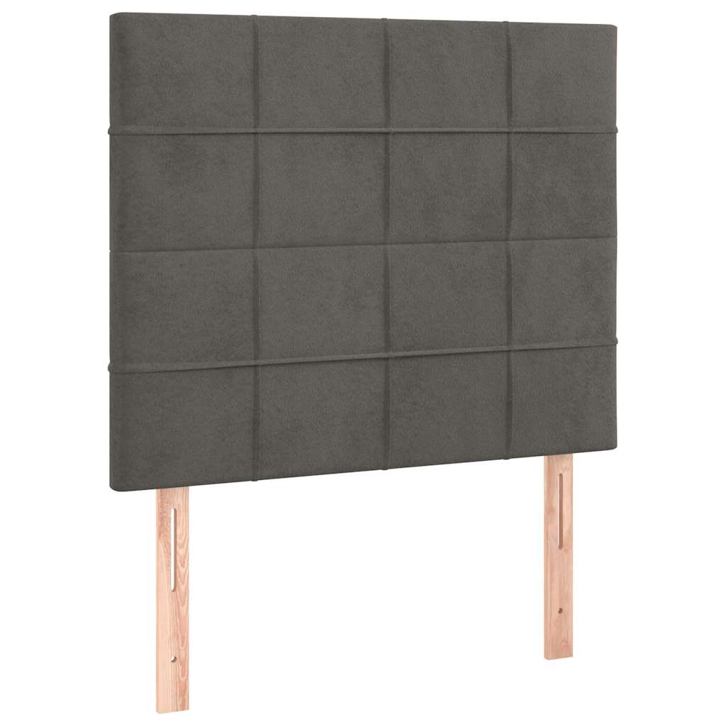 vidaXL Čelo postele tmavě šedé 90x5x118/128 cm sametové