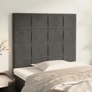 Čelo postele tmavě šedé 90x5x118/128 cm sametové - obrázek 1