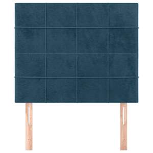 Čelo postele tmavě modré 90x5x118/128 cm sametové - obrázek 3