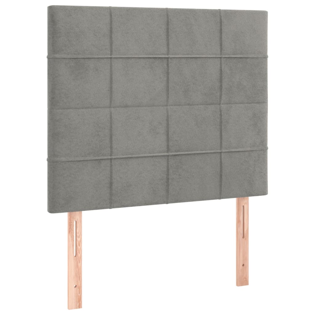 vidaXL ÄŚelo postele 2 ks svÄ›tle ĹˇedĂ© 100 x 5 x 78/88 cm samet