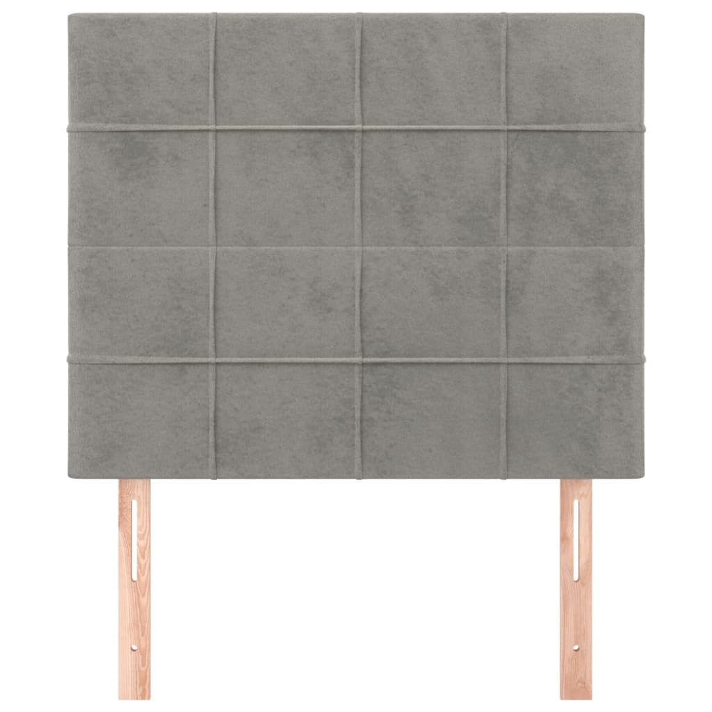 vidaXL Hoofdborden 2 st 100 x 5 x 78/88 cm fluweel lichtgrijs afbeelding