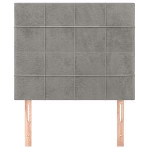 Čelo postele světle šedé 100x5x118/128 cm sametové - obrázek 3