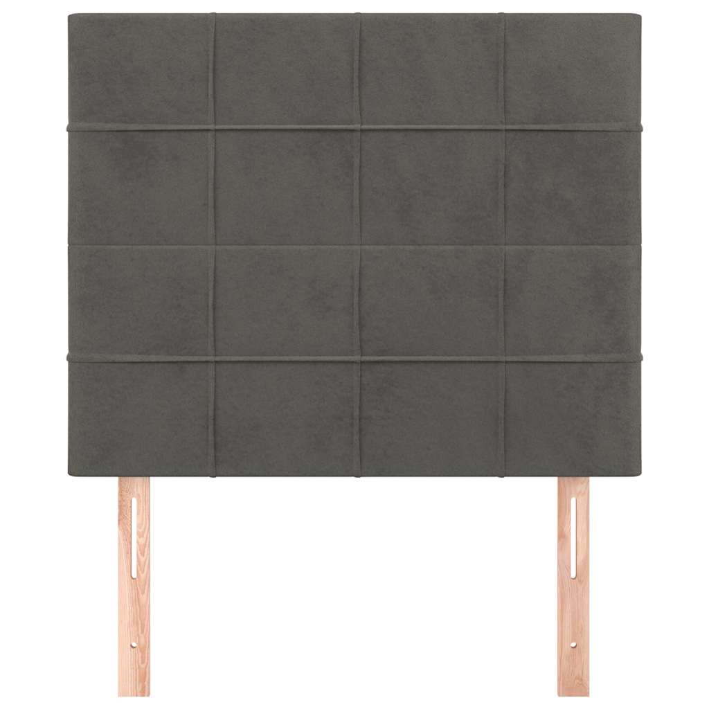 vidaXL Hoofdbord donkergrijs 100x5x118/128 cm Fluweel grijs, foto 2